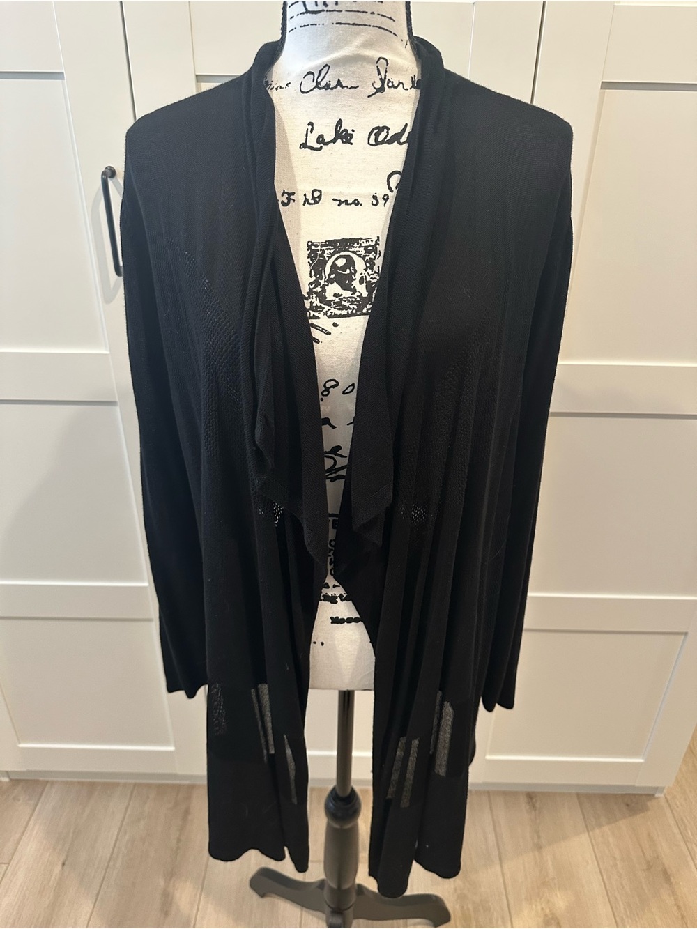 Premise Black knit Draped Open-Front Women’s Cardigan size large